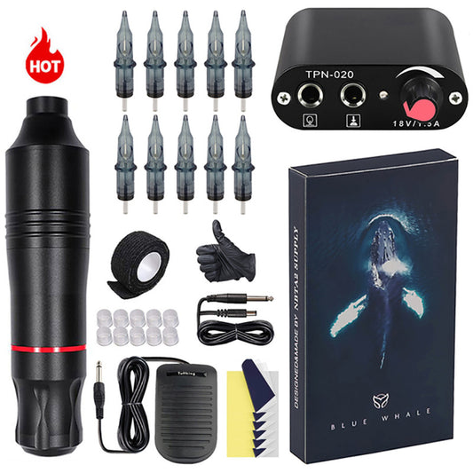 Kit Profesional de Máquina Tatuadora con Motor Rotativo y Pluma de Precisión - Image 2