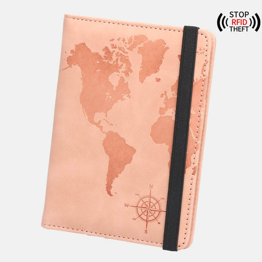 Cartera de Pasaporte con Mapa Mundial, Protección Antimagnética y Múltiples Compartimentos - Image 10