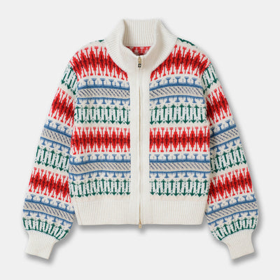 Suéter de Lana Tejido Jacquard Grueso Estilo Retro para Mujer - Image 13