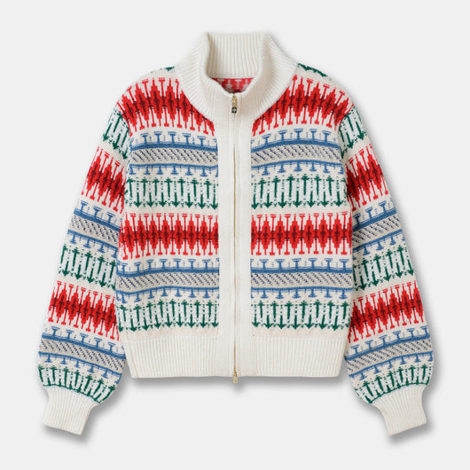 Suéter de Lana Tejido Jacquard Grueso Estilo Retro para Mujer - Image 13