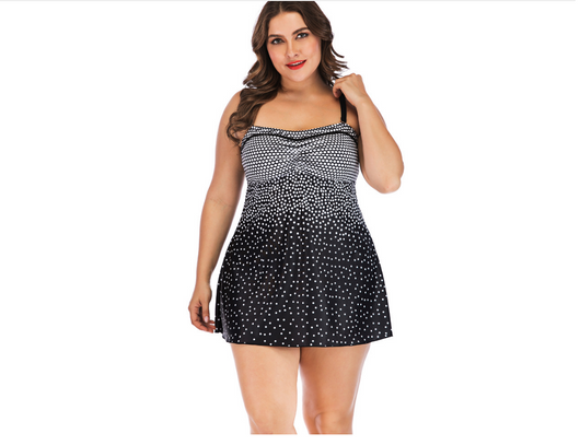 Traje de Baño Talla Grande con Falda Dividida y Braguetas de Seguridad - Image 7