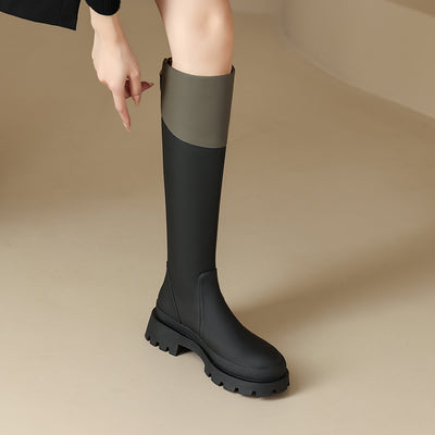Botas de Suela Gruesa con Punta Redonda y Diseño Monocromático - Image 5