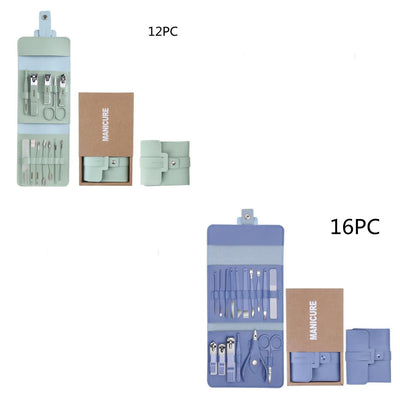 Kit Completo de 16 Herramientas de Manicura en Acero Inoxidable con Estuche PU - Image 25