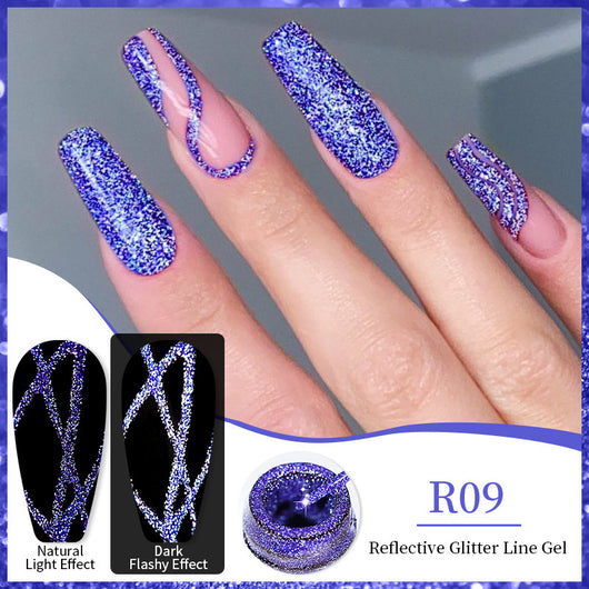 Gel de Uñas Efecto Espejo Brillante con Lentejuelas Reflectantes - Image 14