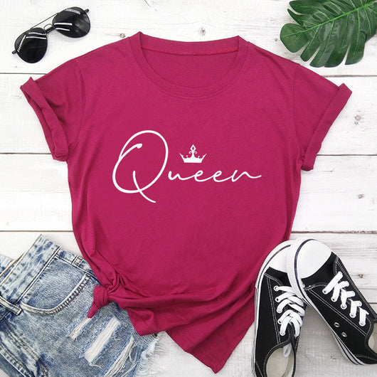 Playera Suelta Cuello Redondo Estampado Corona Queen - Image 11