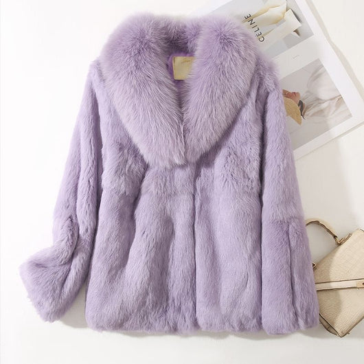 Abrigo de Piel de Conejo Ajustado para Otoño Invierno - Image 10