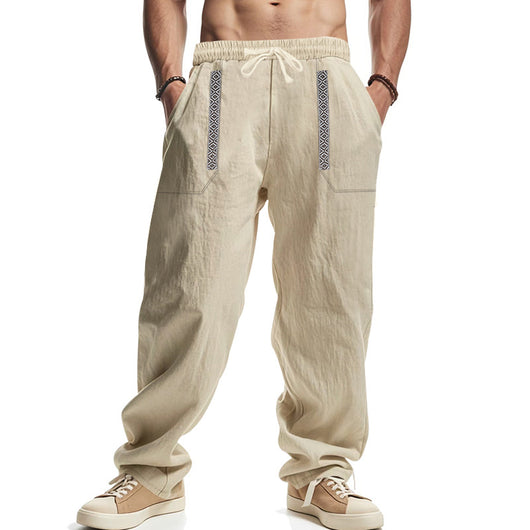 Pantalones de Lino Holgados Transpirables para Hombre - Image 9