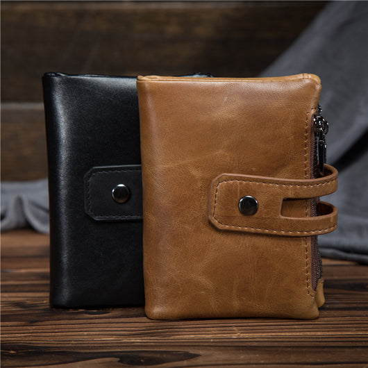 Billetera de Cuero Encerado para Hombre con Doble Cierre y Protección Antirrobo - Image 16