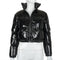 Chaqueta Acolchada de Cuero con Cierre Lateral