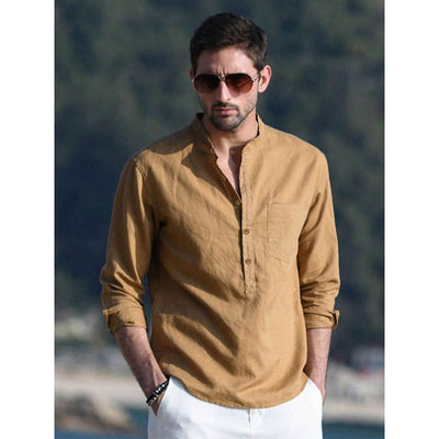 Camisa Casual de Manga Larga Transpirable para Hombre - Image 13