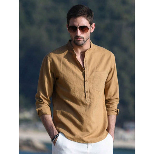 Camisa Casual de Manga Larga Transpirable para Hombre - Image 13