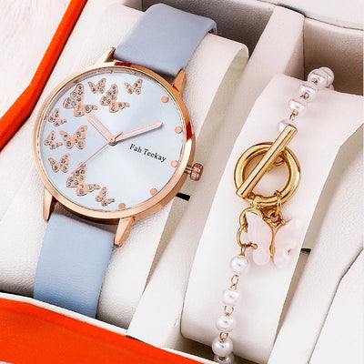 Reloj de Pulsera Dama Elegancia Temperamento con Banda Ajustable y Diamantes Mariposa - Image 17