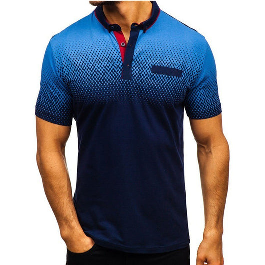 Camiseta Casual Hombre Talla Grande - Diseño Estampado Cuello Solapa Manga Corta - Image 5