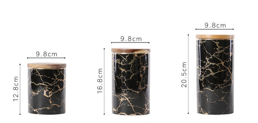Frasco de Almacenamiento Cerámico para Despensa con Patrón Mármol - Image 10