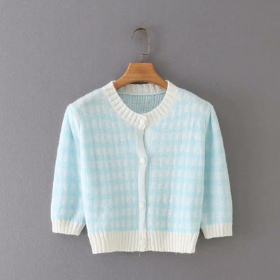 Blusa Cuello Redondo con Detalles en Contraste y Mangas Cinco Puntos - Image 2