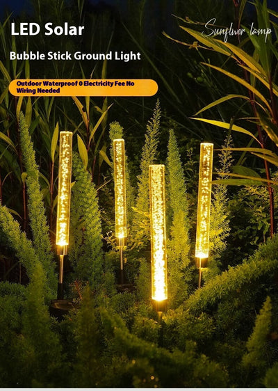 Lámpara Solar de Jardín con Burbujas de Cristal y Luz LED Intermitente - Image 6
