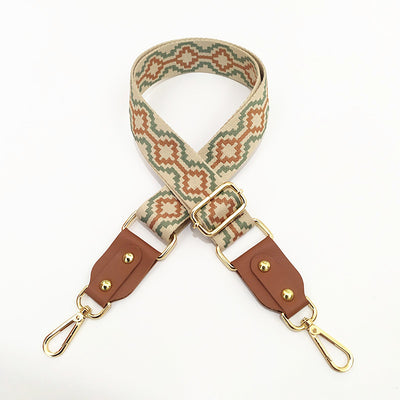 Correa Ajustable para Bolso Mensajero con Tejido Jacquard y Detalles en Cuero - Image 40