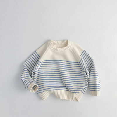 Suéter Tejido Coreano Oversized a Rayas con Capas Intercambiables