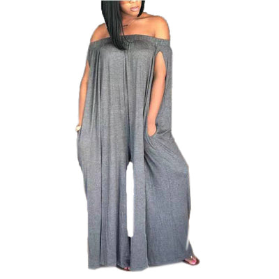 Jumpsuit Holgado de Un Hombro Talla Grande sin Mangas - Image 9