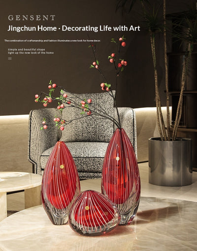 Jarrón de Cristal Grueso Tallado para Arreglos Florales - Image 13
