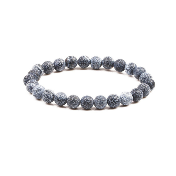 Pulsera de Granito Desgastado para Hombre - Estilo Europeo y Americano con Cuentas - Image 2
