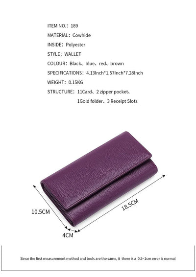 Cartera Larga de Cuero Genuino para Mujer - Diseño Europeo Premium - Image 11
