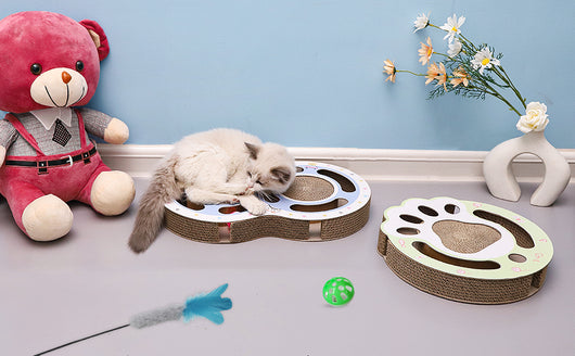 Rascador Circular de Cartón para Gatos con Pista de Bolas - Image 13