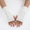 Guantes Tejidos Medio Dedo para Parejas - Lana Cálida Invierno Unisex