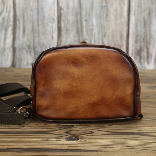 Mochila de Cuero Vintage con Bandolera Diagonal - Estilo Clásico - Image 11