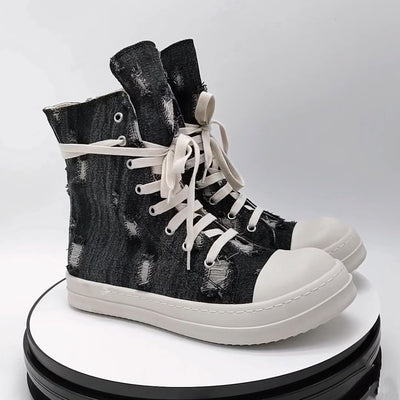 Zapatillas Canvas Denim Rotos - Estilo Casual Desenfadado