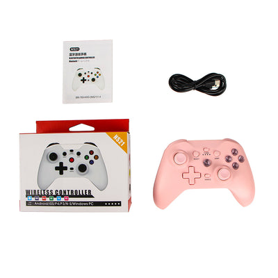 Blue Bluetooth wireless game controller with black joysticks and buttons for Android, iOS, PC, and Switch. - Image 5