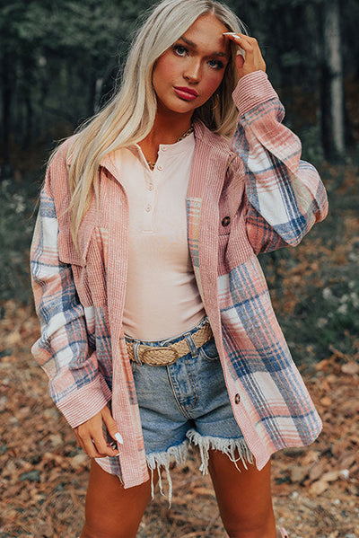 Chaqueta Camisera Patchwork de Pana para Mujer - Otoño e Invierno - Image 18