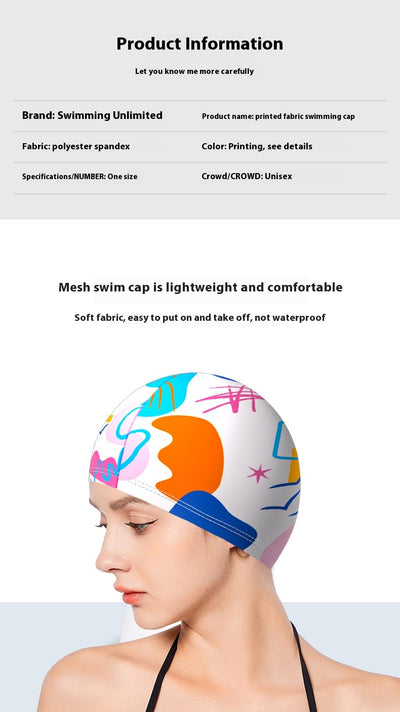 Gorro de Natación Elástico y Cómodo con Estampado Simple - Image 23