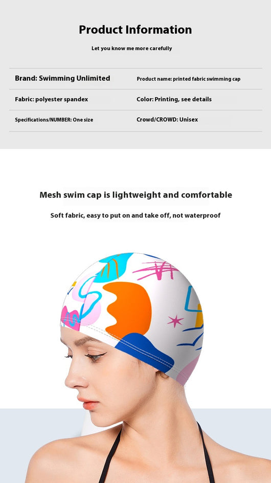 Gorro de Natación Elástico y Cómodo con Estampado Simple - Image 23