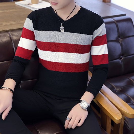 Suéter Cuello V Hombre Estilo Coreano Manga Larga - Image 8