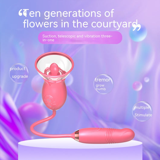 Masajeador Floral de Doble Cabeza con Vibración Telescópica - Image 5