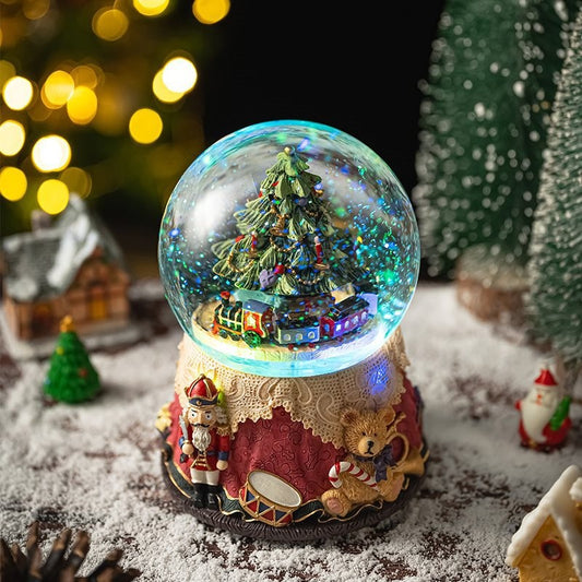 Caja de Música Giratoria con Bola de Cristal de Copo de Nieve