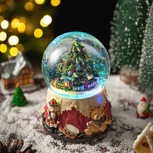 Caja de Música Giratoria con Bola de Cristal de Copo de Nieve