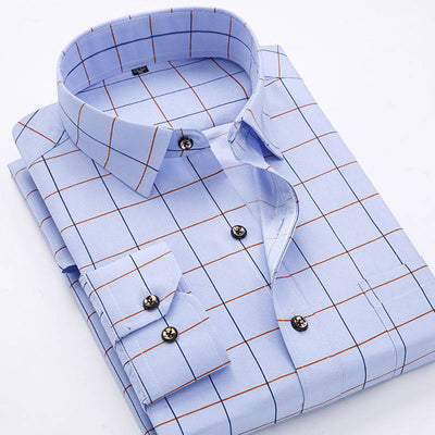 Camisa Casual Slim Fit a Rayas de Manga Larga para Hombre - Image 9