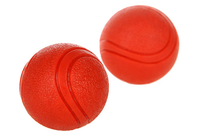 Orange rubber pet toy ball with textured surface and grooved lines, 5cm diameter, suitable for small dogs. - Image 18