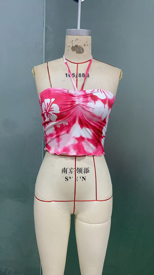 Top Halter Tie-Dye con Tirantes Finos para Mujer - Image 9