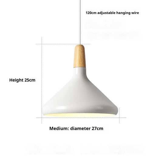 Lámpara Colgante Nórdica de Madera Sólida y Aluminio Diseño Minimalista - Image 12