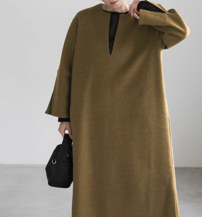 Abrigo Holgado de Lana para Mujer Otoño e Invierno - Image 12