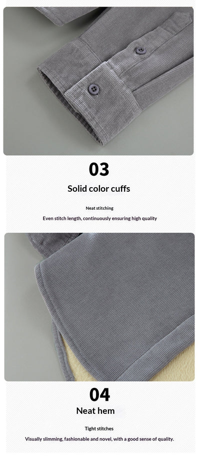 Chaqueta de Corduroy Grueso Forrada en Franela con Cuello Alto - Image 18