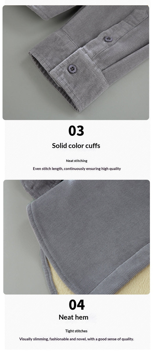 Chaqueta de Corduroy Grueso Forrada en Franela con Cuello Alto - Image 18