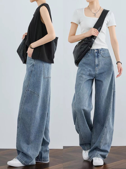 Pantalones Jeans Anchos Deconstructruidos - Estilo Casual Holgado Banana - Image 24