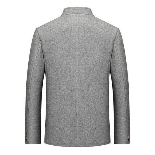 Traje Zhongshan de Lana Tweed con Cuello Mao - Elegancia Tailored Refinada - Image 3