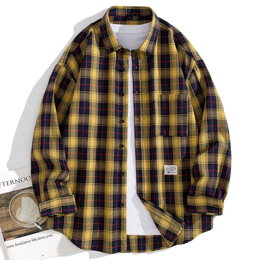 Camisa Casual de Cuadros Oversize para Hombre - Image 10