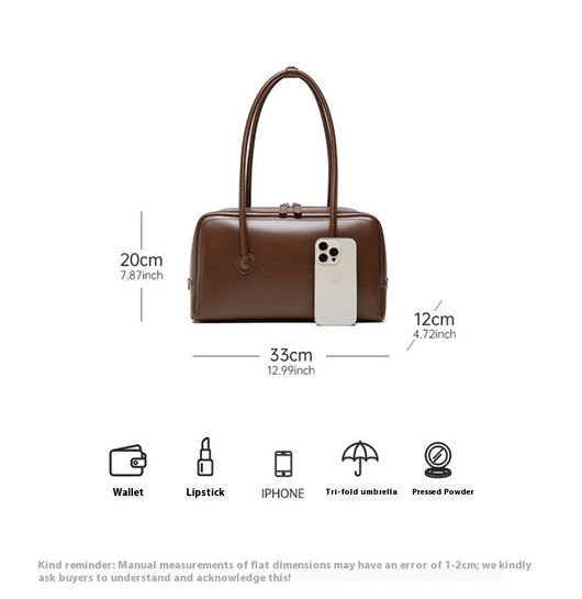 Bolso Boston de Cuero Genuino para Mujer - Portátil y Elegante - Image 9