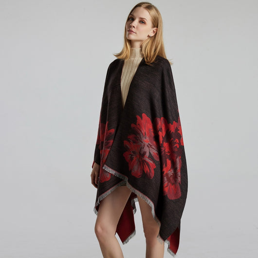 Chal Dividido Jacquard Grueso y Cálido - Estilo Europeo y Americano - Image 3